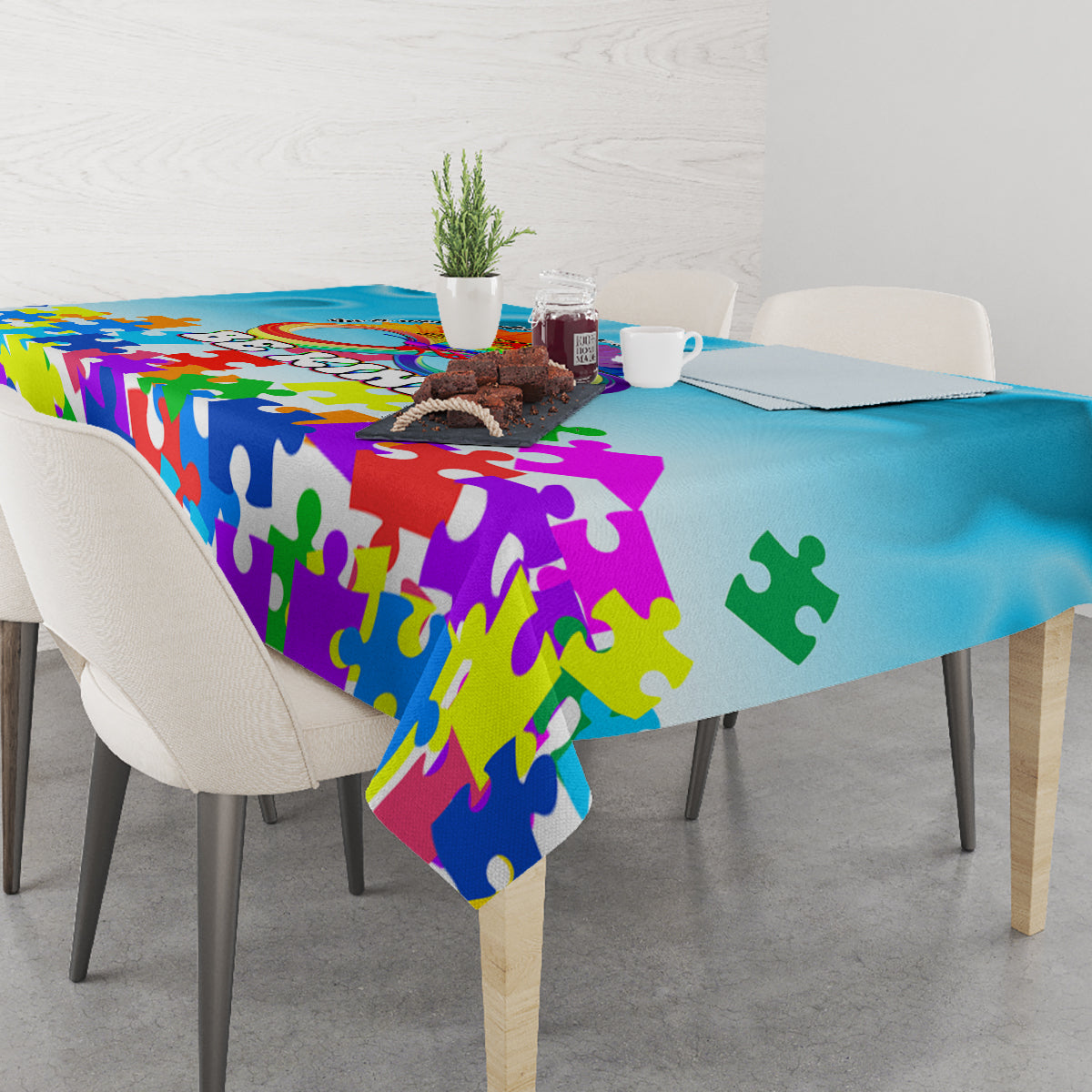 World Autism Awareness Day 2024 Tablecloth In A World Where You Can Be Anything Be Kind - Wonder Print Shop