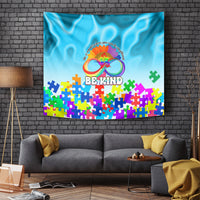 World Autism Awareness Day 2024 Tapestry In A World Where You Can Be Anything Be Kind - Wonder Print Shop