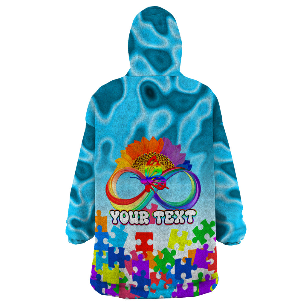 World Autism Awareness Day 2024 Wearable Blanket Hoodie In A World Where You Can Be Anything Be Kind - Wonder Print Shop
