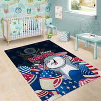 American Easter Day 2024 Area Rug Bunny With US Easter Eggs - Wonder Print Shop