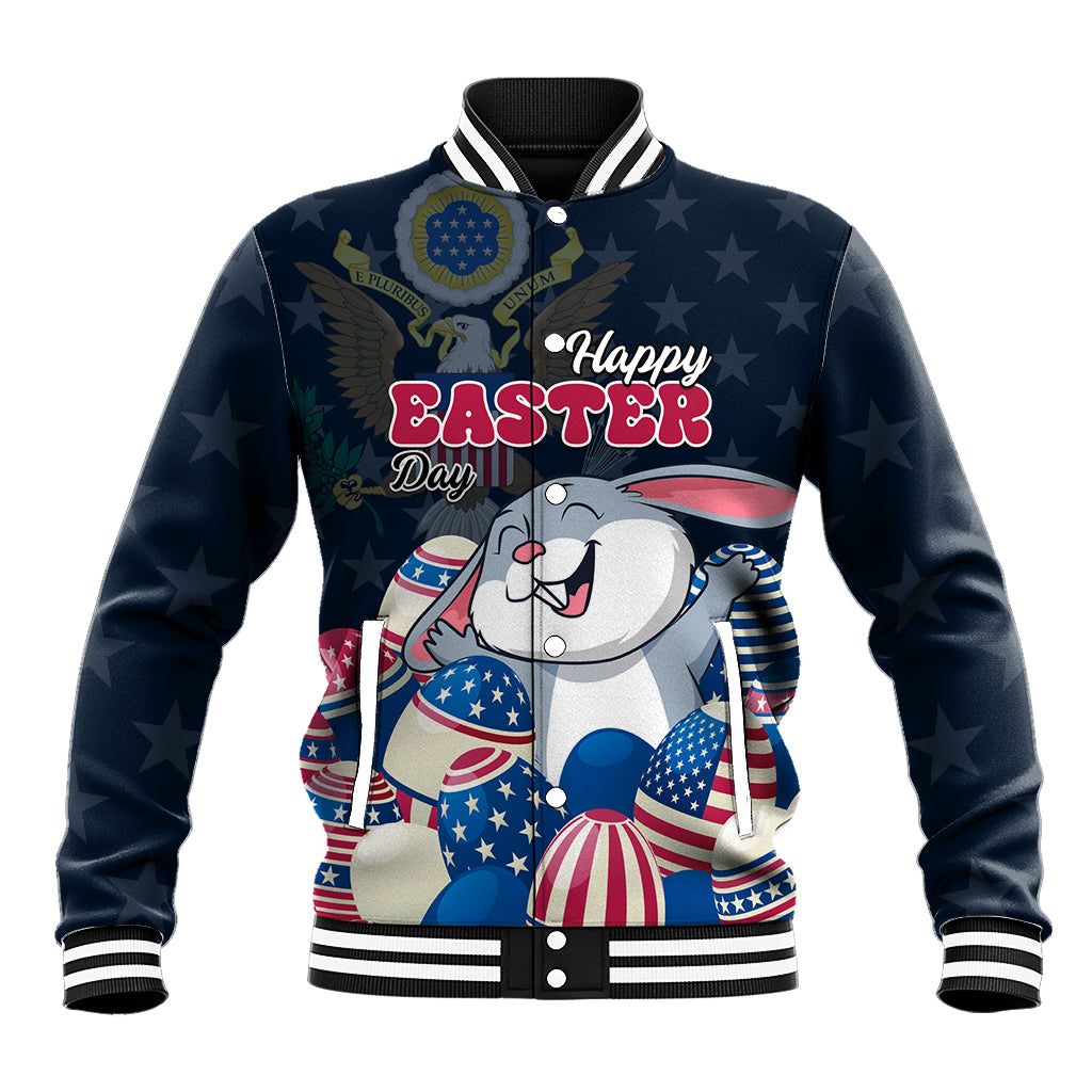 American Easter Day 2024 Baseball Jacket Bunny With US Easter Eggs - Wonder Print Shop