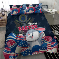 American Easter Day 2024 Bedding Set Bunny With US Easter Eggs - Wonder Print Shop