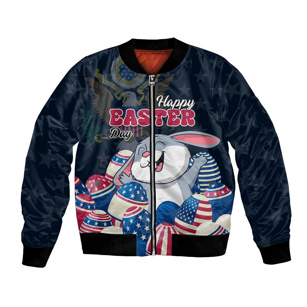 American Easter Day 2024 Bomber Jacket Bunny With US Easter Eggs - Wonder Print Shop