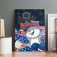 American Easter Day 2024 Canvas Wall Art Bunny With US Easter Eggs - Wonder Print Shop
