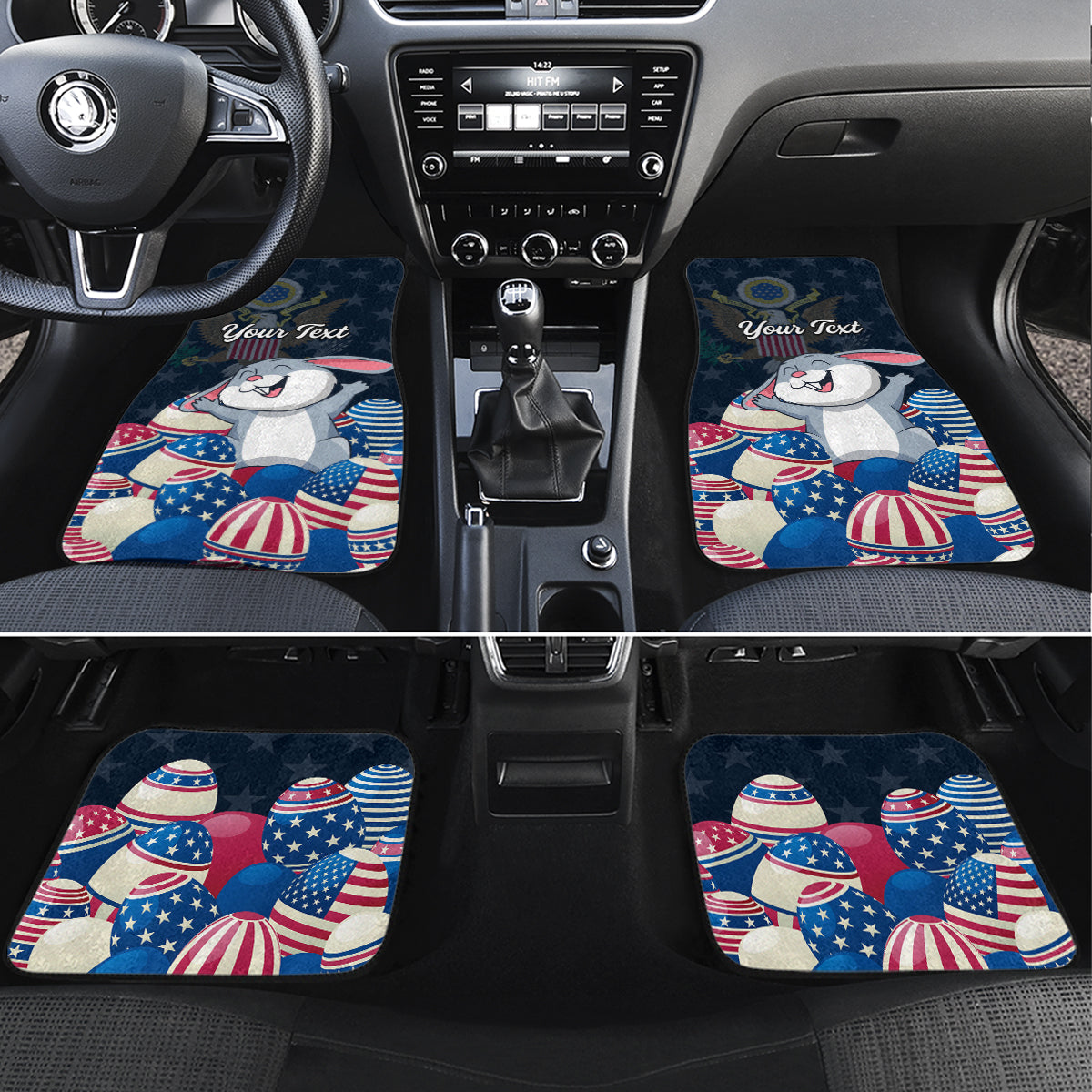 American Easter Day 2024 Car Mats Bunny With US Easter Eggs - Wonder Print Shop
