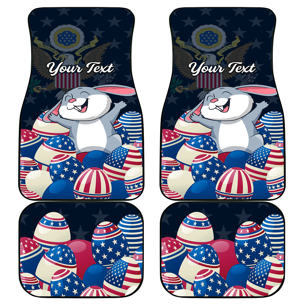 American Easter Day 2024 Car Mats Bunny With US Easter Eggs - Wonder Print Shop