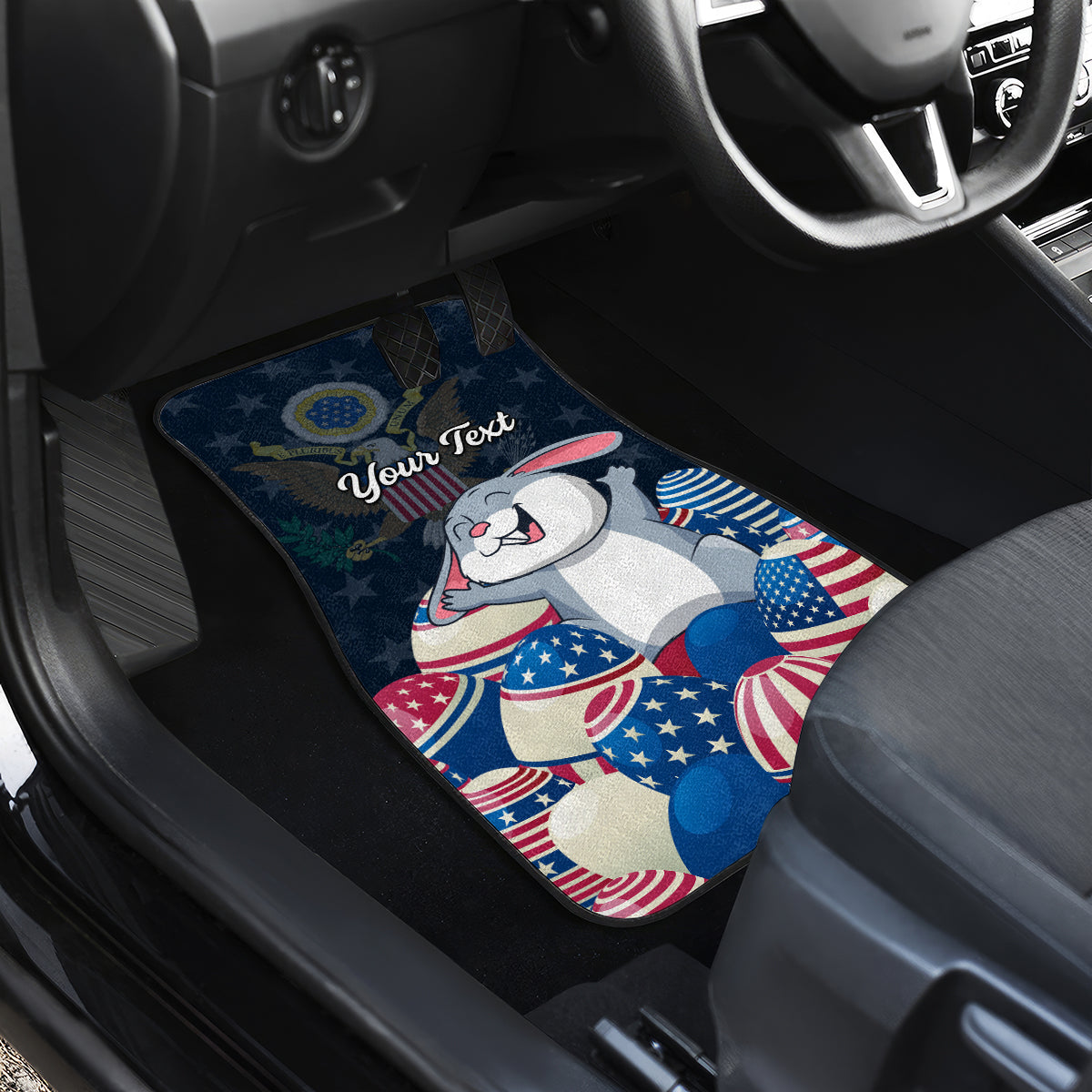 American Easter Day 2024 Car Mats Bunny With US Easter Eggs - Wonder Print Shop