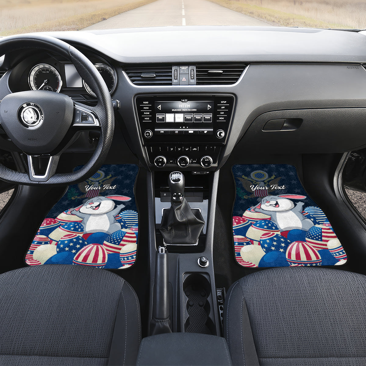 American Easter Day 2024 Car Mats Bunny With US Easter Eggs - Wonder Print Shop