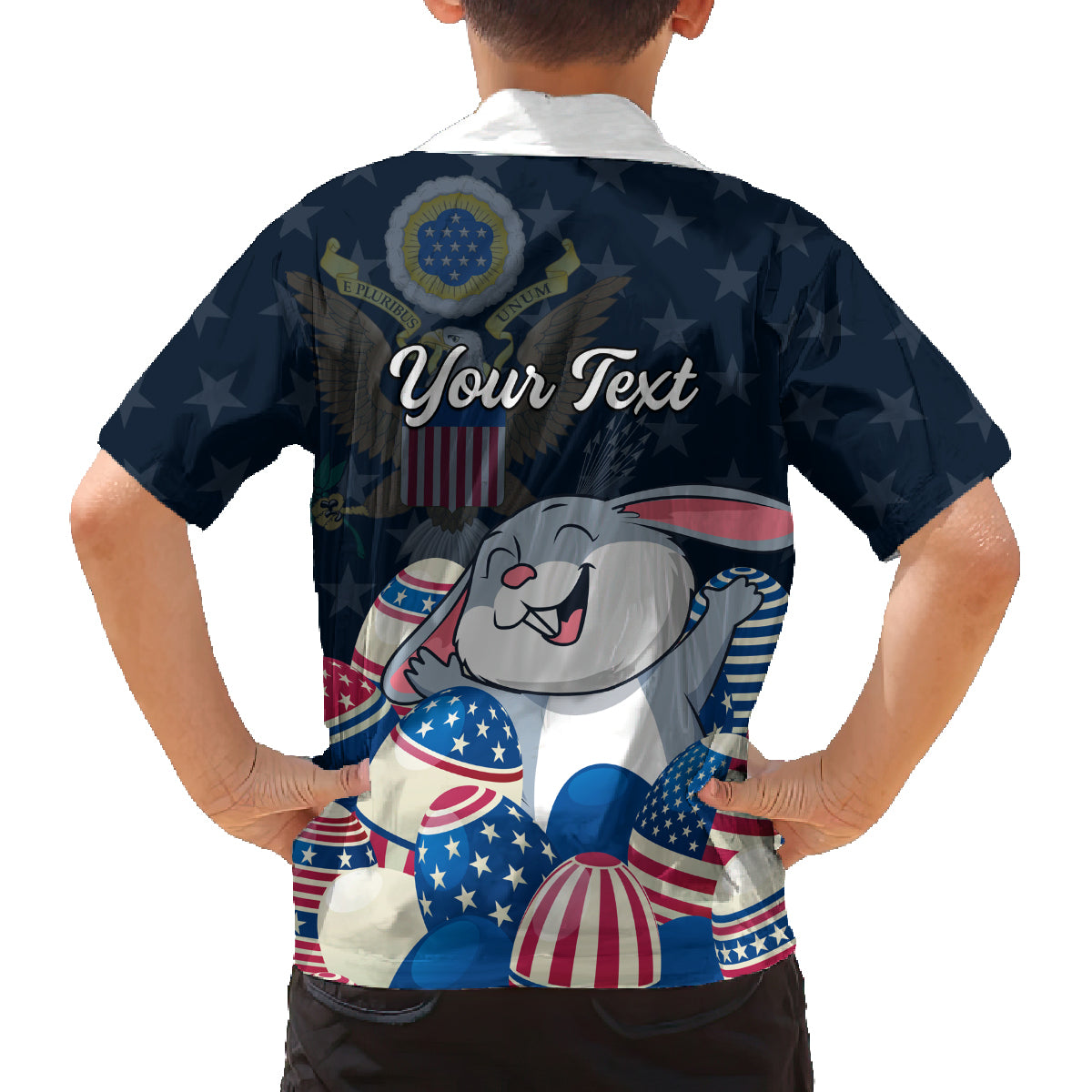 American Easter Day 2024 Family Matching Long Sleeve Bodycon Dress and Hawaiian Shirt Bunny With US Easter Eggs - Wonder Print Shop