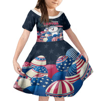 American Easter Day 2024 Family Matching Long Sleeve Bodycon Dress and Hawaiian Shirt Bunny With US Easter Eggs - Wonder Print Shop