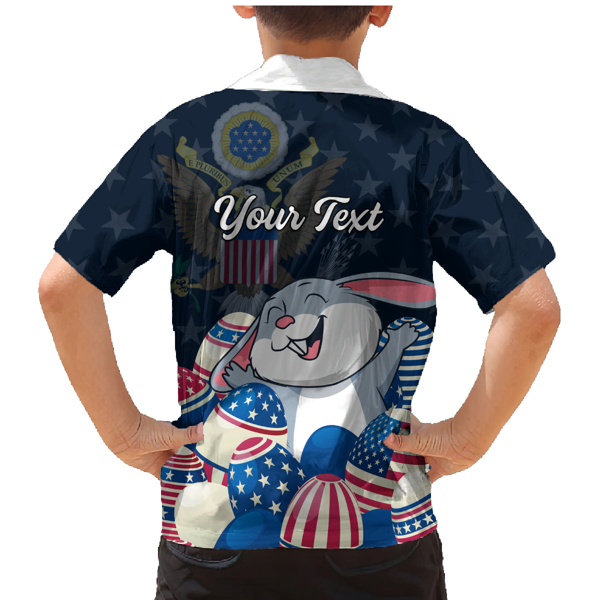 American Easter Day 2024 Family Matching Mermaid Dress and Hawaiian Shirt Bunny With US Easter Eggs - Wonder Print Shop