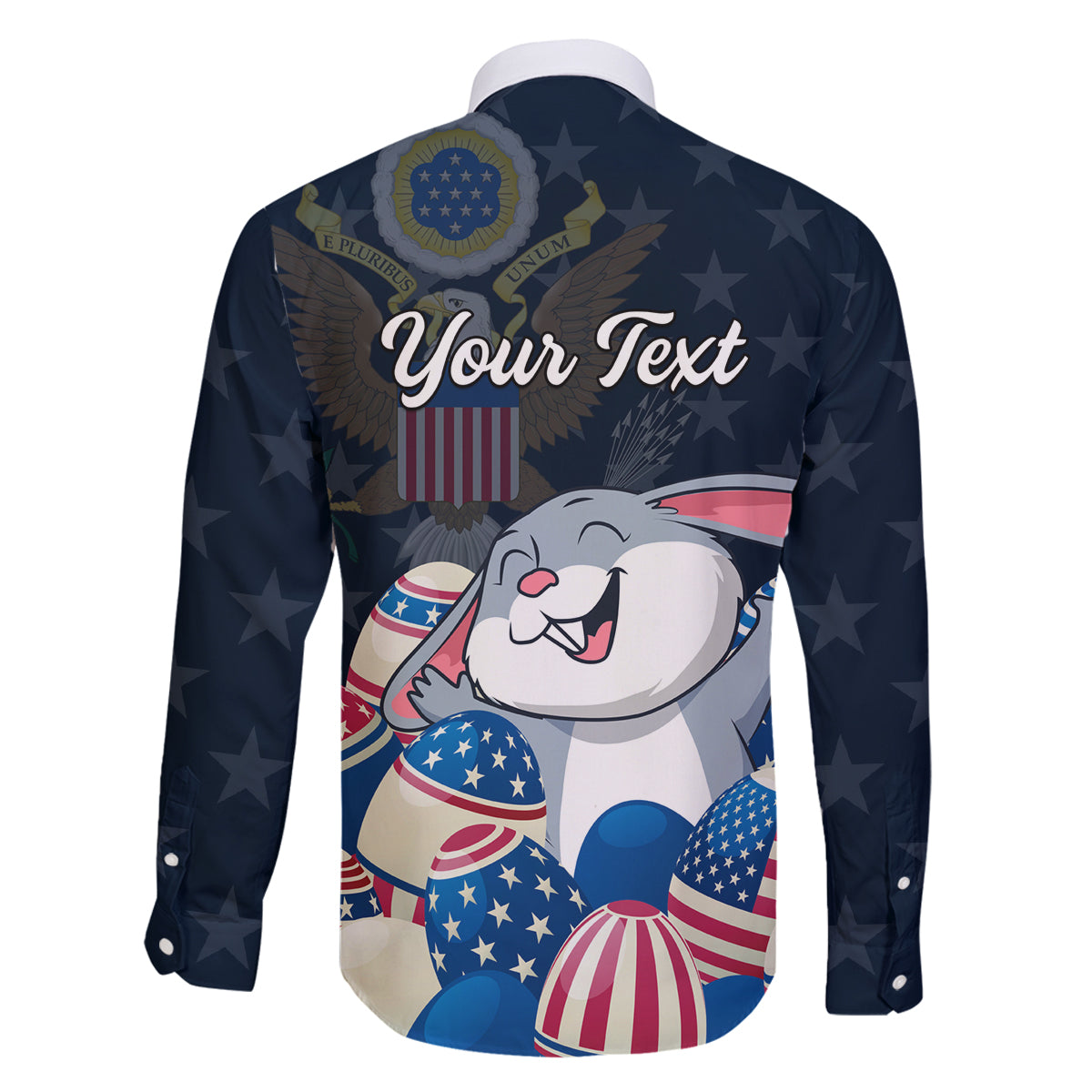 American Easter Day 2024 Family Matching Off The Shoulder Long Sleeve Dress and Hawaiian Shirt Bunny With US Easter Eggs - Wonder Print Shop