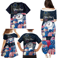 American Easter Day 2024 Family Matching Puletasi and Hawaiian Shirt Bunny With US Easter Eggs - Wonder Print Shop