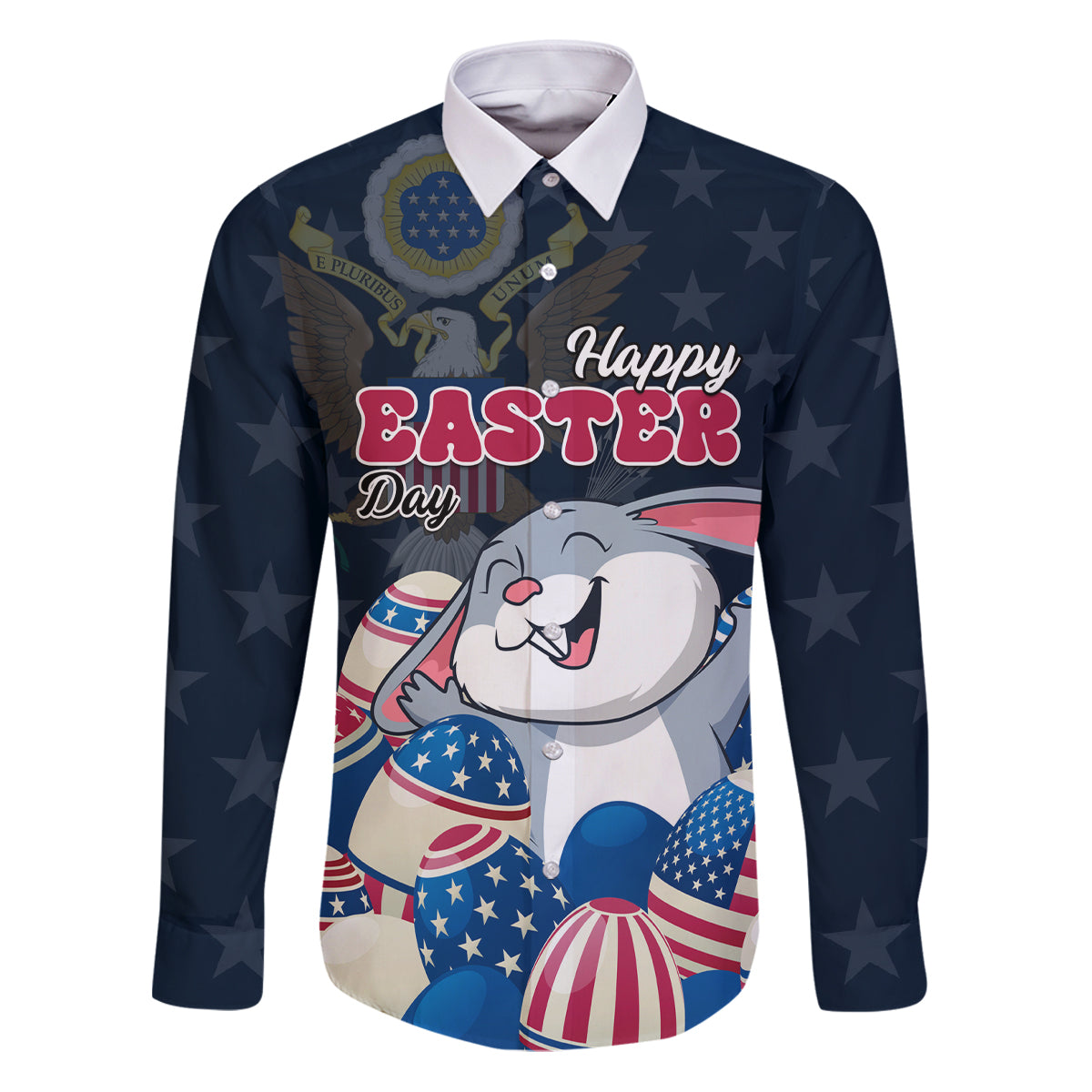 American Easter Day 2024 Family Matching Puletasi and Hawaiian Shirt Bunny With US Easter Eggs - Wonder Print Shop