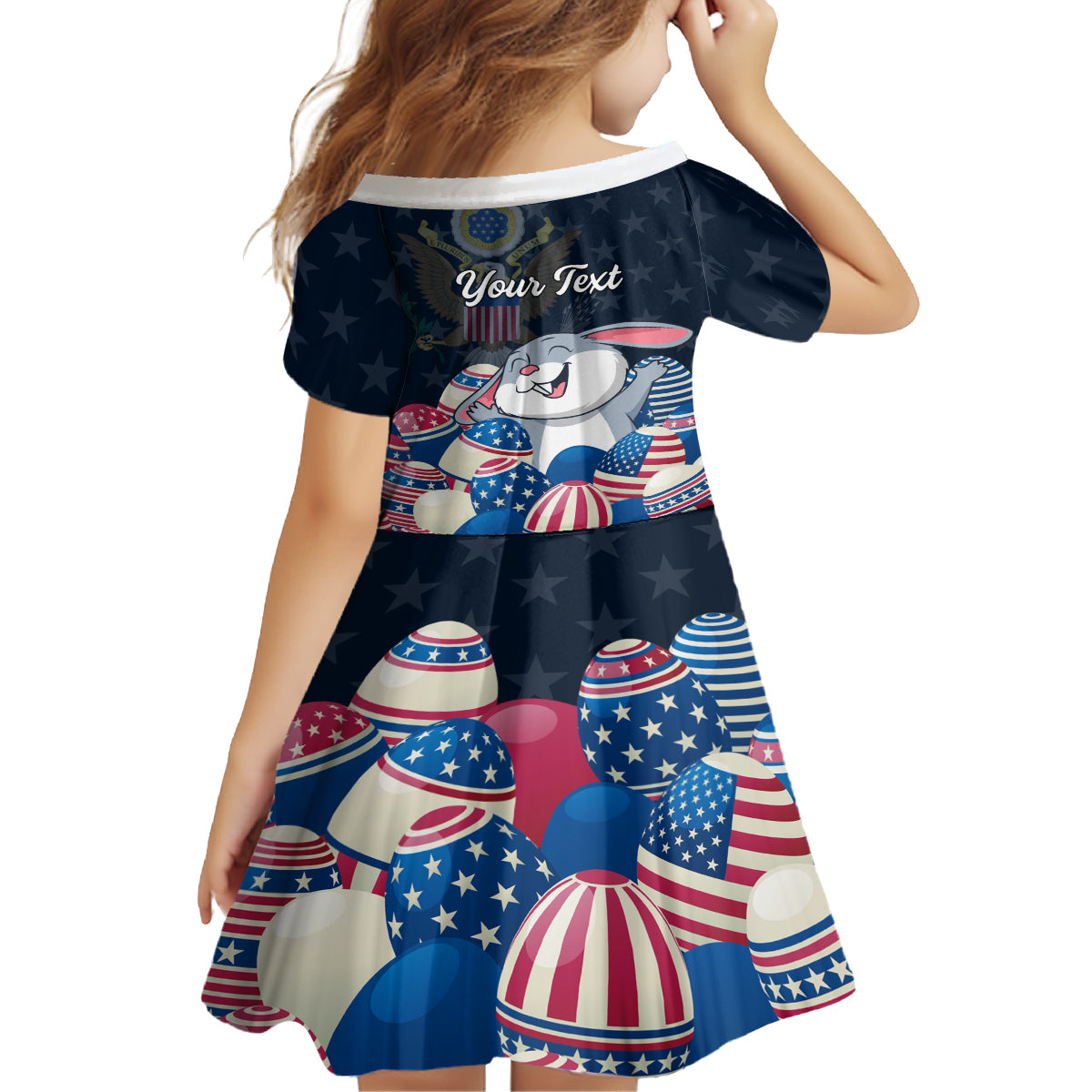 American Easter Day 2024 Family Matching Summer Maxi Dress and Hawaiian Shirt Bunny With US Easter Eggs - Wonder Print Shop
