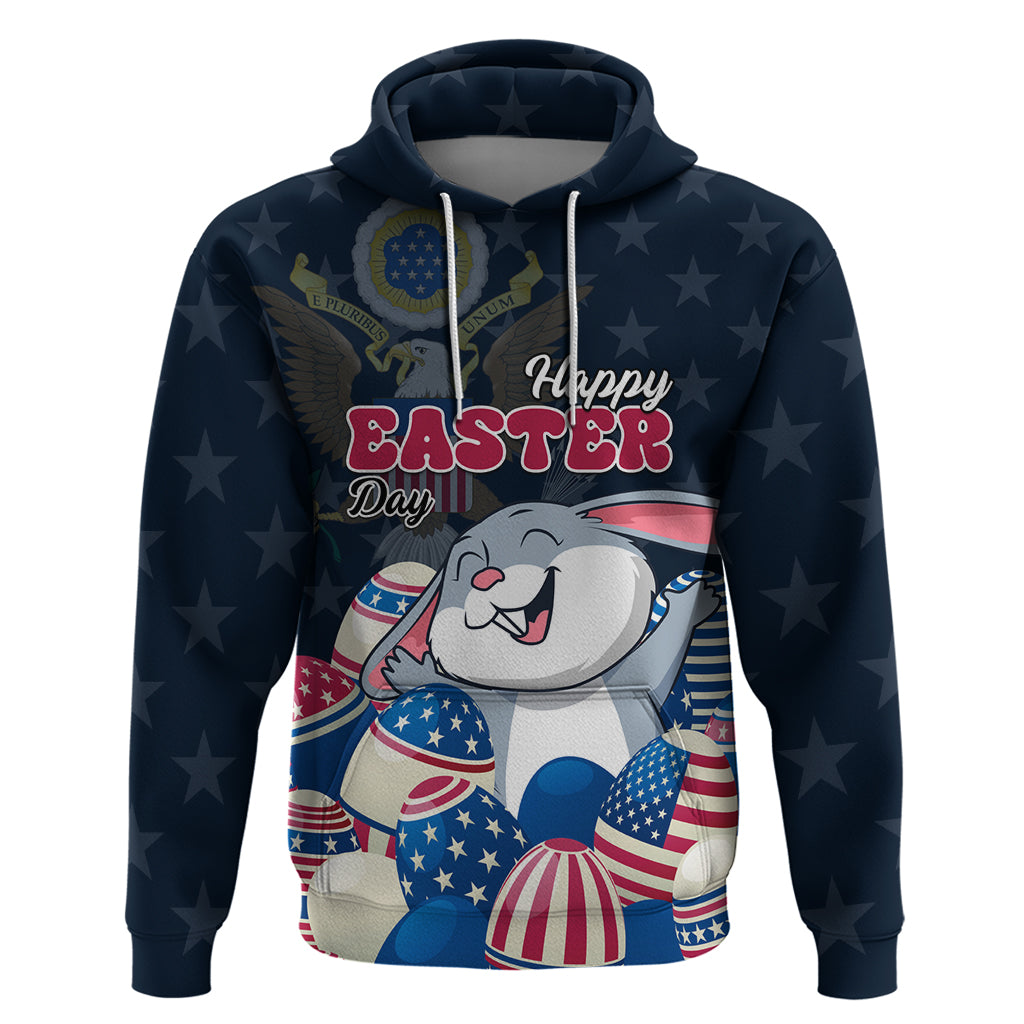 American Easter Day 2024 Hoodie Bunny With US Easter Eggs - Wonder Print Shop