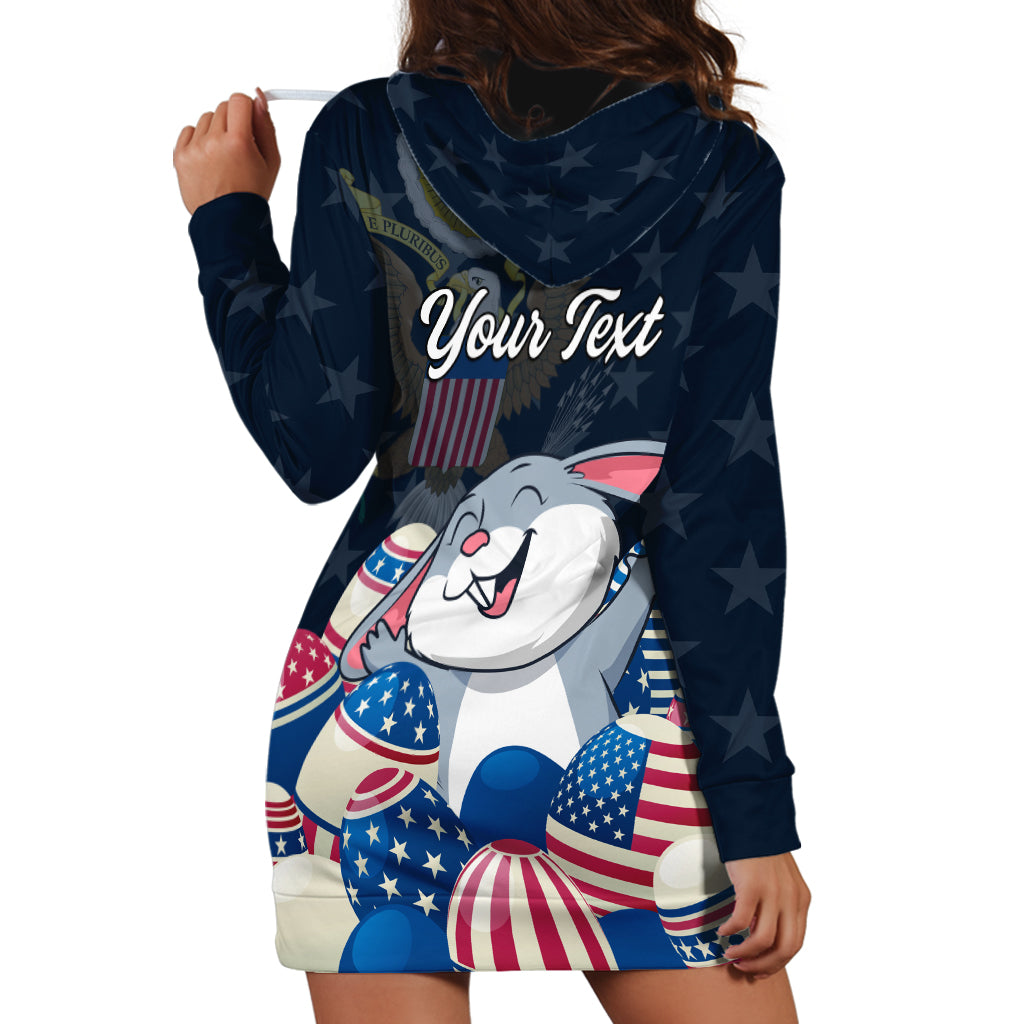 American Easter Day 2024 Hoodie Dress Bunny With US Easter Eggs - Wonder Print Shop