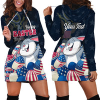 American Easter Day 2024 Hoodie Dress Bunny With US Easter Eggs - Wonder Print Shop