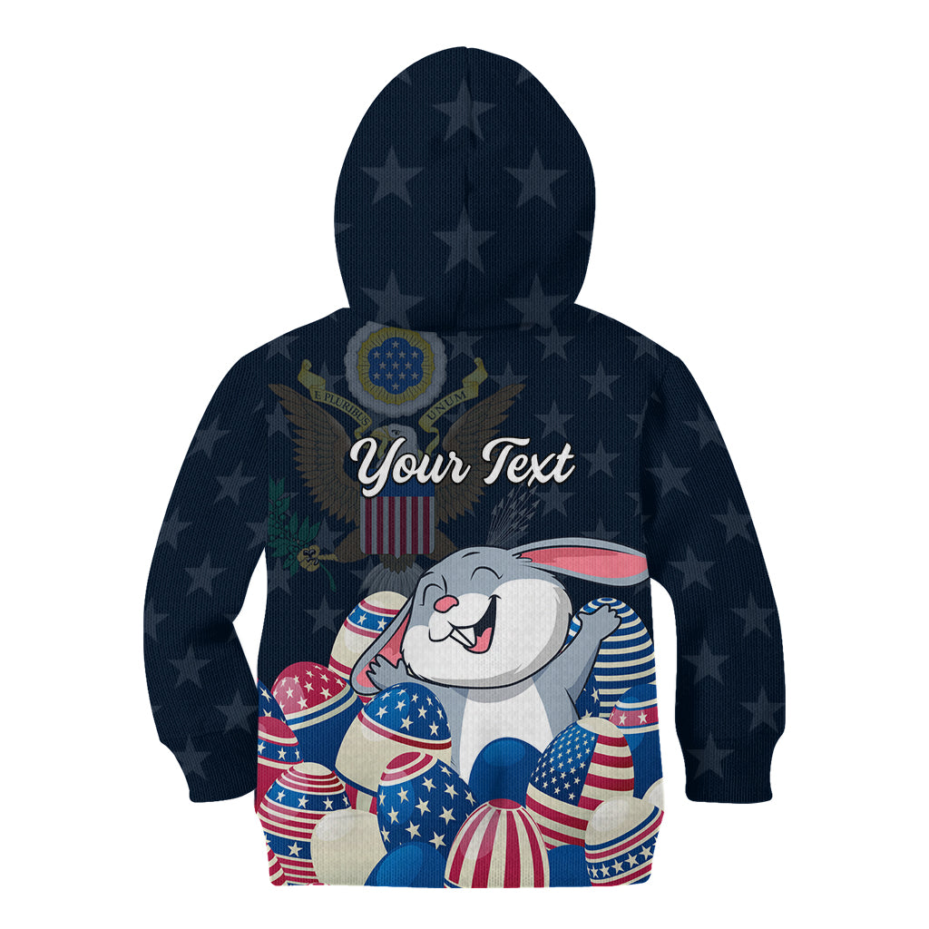 American Easter Day 2024 Kid Hoodie Bunny With US Easter Eggs - Wonder Print Shop