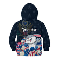 American Easter Day 2024 Kid Hoodie Bunny With US Easter Eggs - Wonder Print Shop