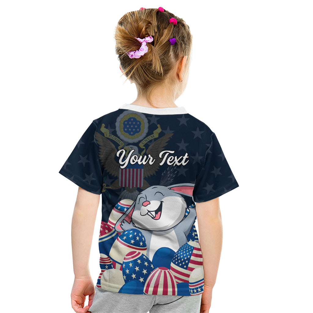 American Easter Day 2024 Kid T Shirt Bunny With US Easter Eggs - Wonder Print Shop
