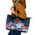 American Easter Day 2024 Leather Tote Bag Bunny With US Easter Eggs - Wonder Print Shop