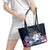 American Easter Day 2024 Leather Tote Bag Bunny With US Easter Eggs - Wonder Print Shop