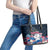 American Easter Day 2024 Leather Tote Bag Bunny With US Easter Eggs - Wonder Print Shop