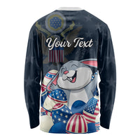 American Easter Day 2024 Long Sleeve Shirt Bunny With US Easter Eggs - Wonder Print Shop