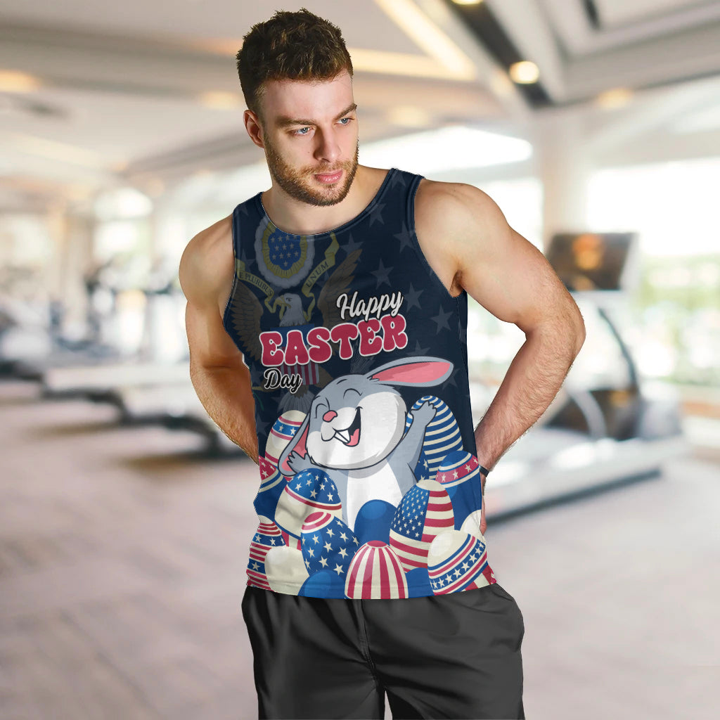 American Easter Day 2024 Men Tank Top Bunny With US Easter Eggs - Wonder Print Shop