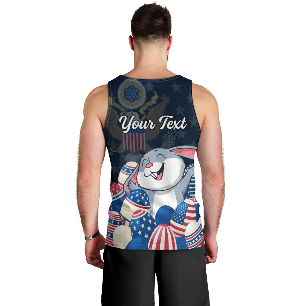 American Easter Day 2024 Men Tank Top Bunny With US Easter Eggs - Wonder Print Shop