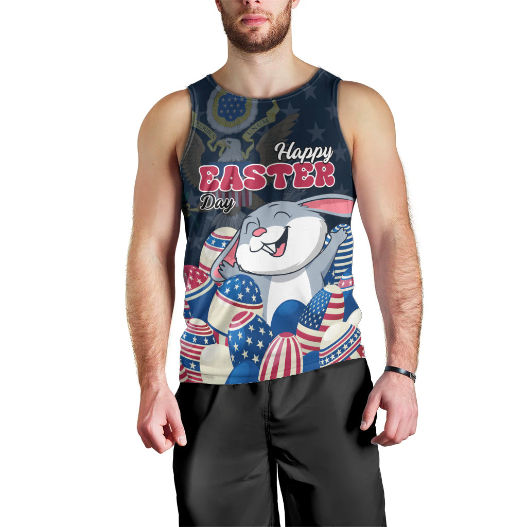 American Easter Day 2024 Men Tank Top Bunny With US Easter Eggs - Wonder Print Shop