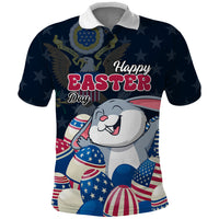 American Easter Day 2024 Polo Shirt Bunny With US Easter Eggs - Wonder Print Shop