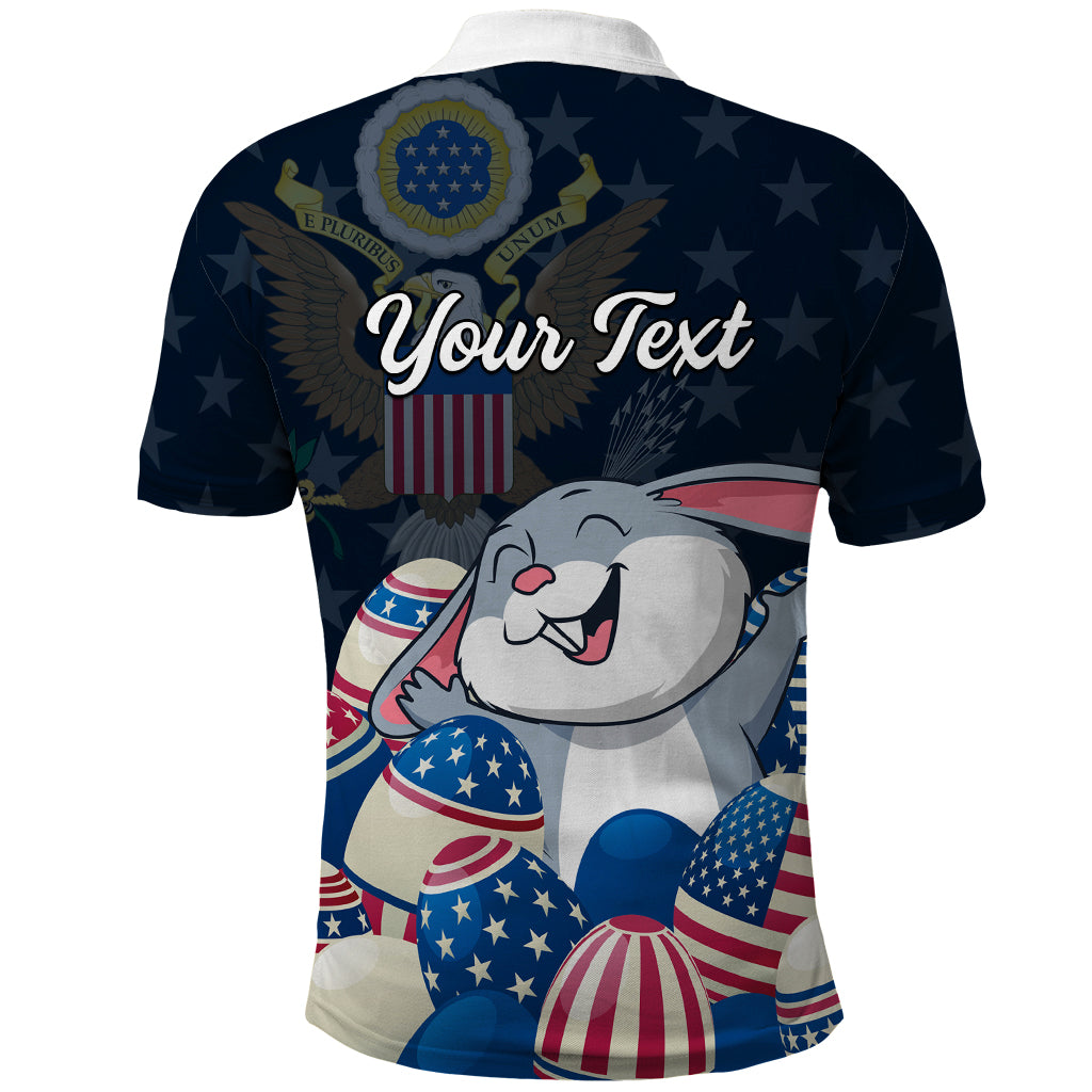 American Easter Day 2024 Polo Shirt Bunny With US Easter Eggs - Wonder Print Shop