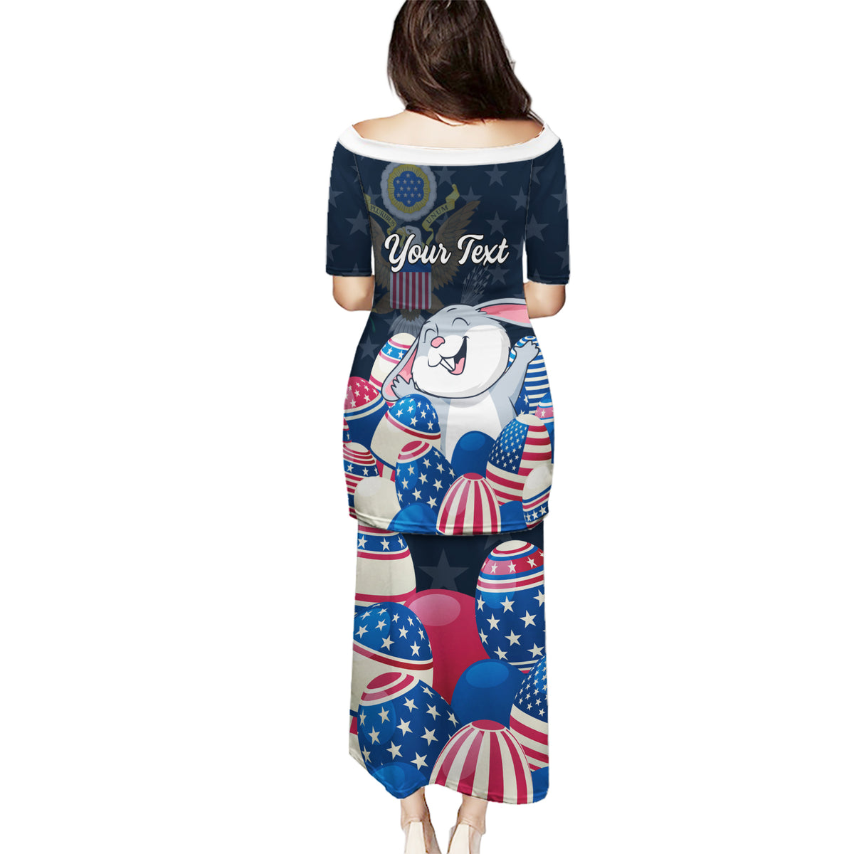 American Easter Day 2024 Puletasi Bunny With US Easter Eggs - Wonder Print Shop