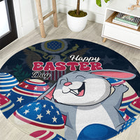 American Easter Day 2024 Round Carpet Bunny With US Easter Eggs
