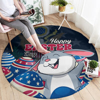 American Easter Day 2024 Round Carpet Bunny With US Easter Eggs