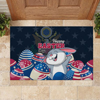 American Easter Day 2024 Rubber Doormat Bunny With US Easter Eggs - Wonder Print Shop