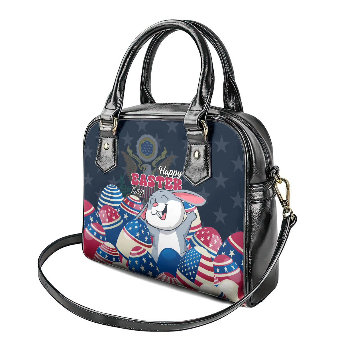 American Easter Day 2024 Shoulder Handbag Bunny With US Easter Eggs
