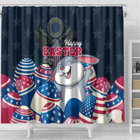 American Easter Day 2024 Shower Curtain Bunny With US Easter Eggs