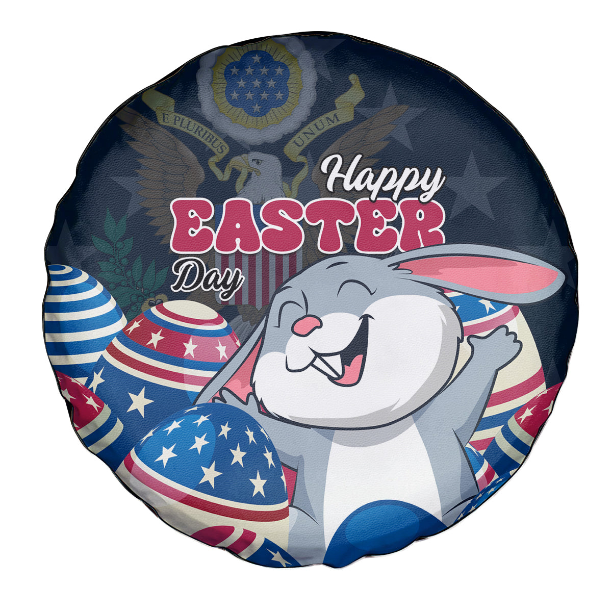 American Easter Day 2024 Spare Tire Cover Bunny With US Easter Eggs - Wonder Print Shop