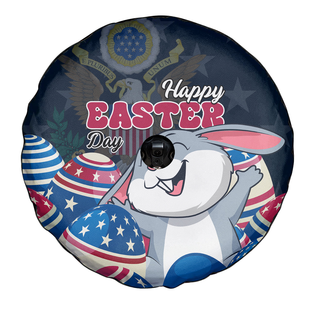 American Easter Day 2024 Spare Tire Cover Bunny With US Easter Eggs - Wonder Print Shop