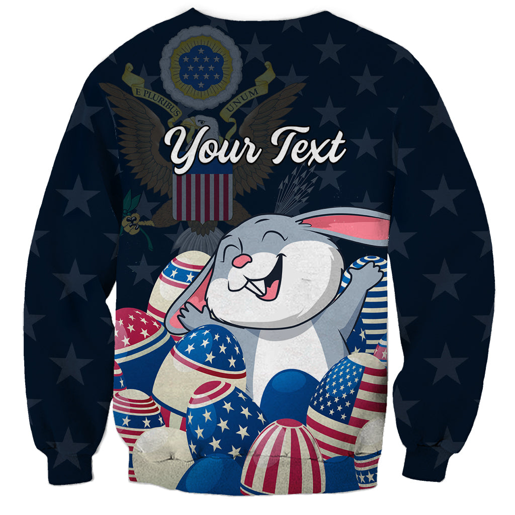 American Easter Day 2024 Sweatshirt Bunny With US Easter Eggs - Wonder Print Shop