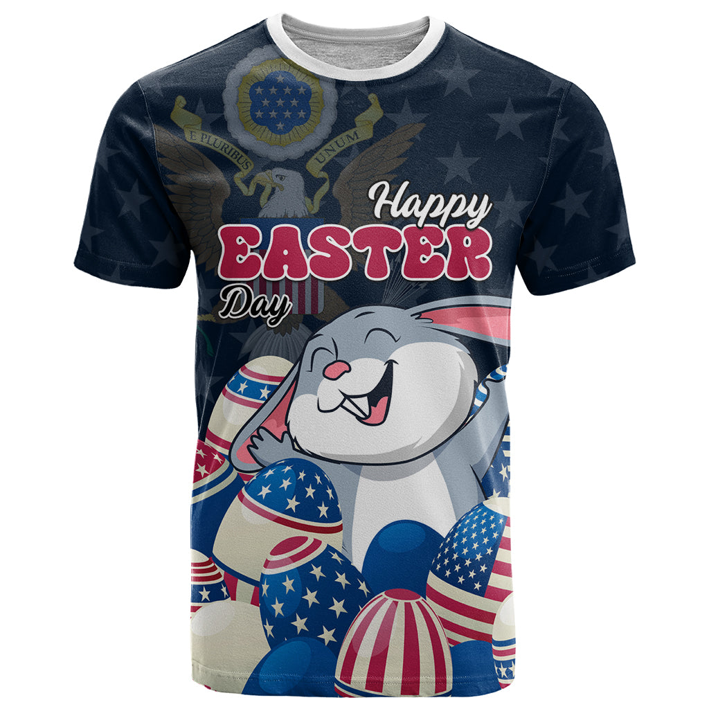 American Easter Day 2024 T Shirt Bunny With US Easter Eggs - Wonder Print Shop