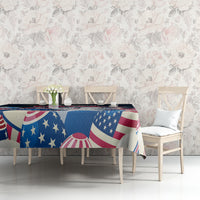 American Easter Day 2024 Tablecloth Bunny With US Easter Eggs - Wonder Print Shop