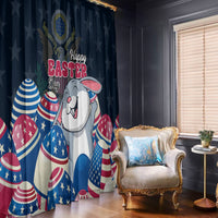 American Easter Day 2024 Window Curtain Bunny With US Easter Eggs - Wonder Print Shop