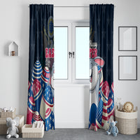 American Easter Day 2024 Window Curtain Bunny With US Easter Eggs - Wonder Print Shop