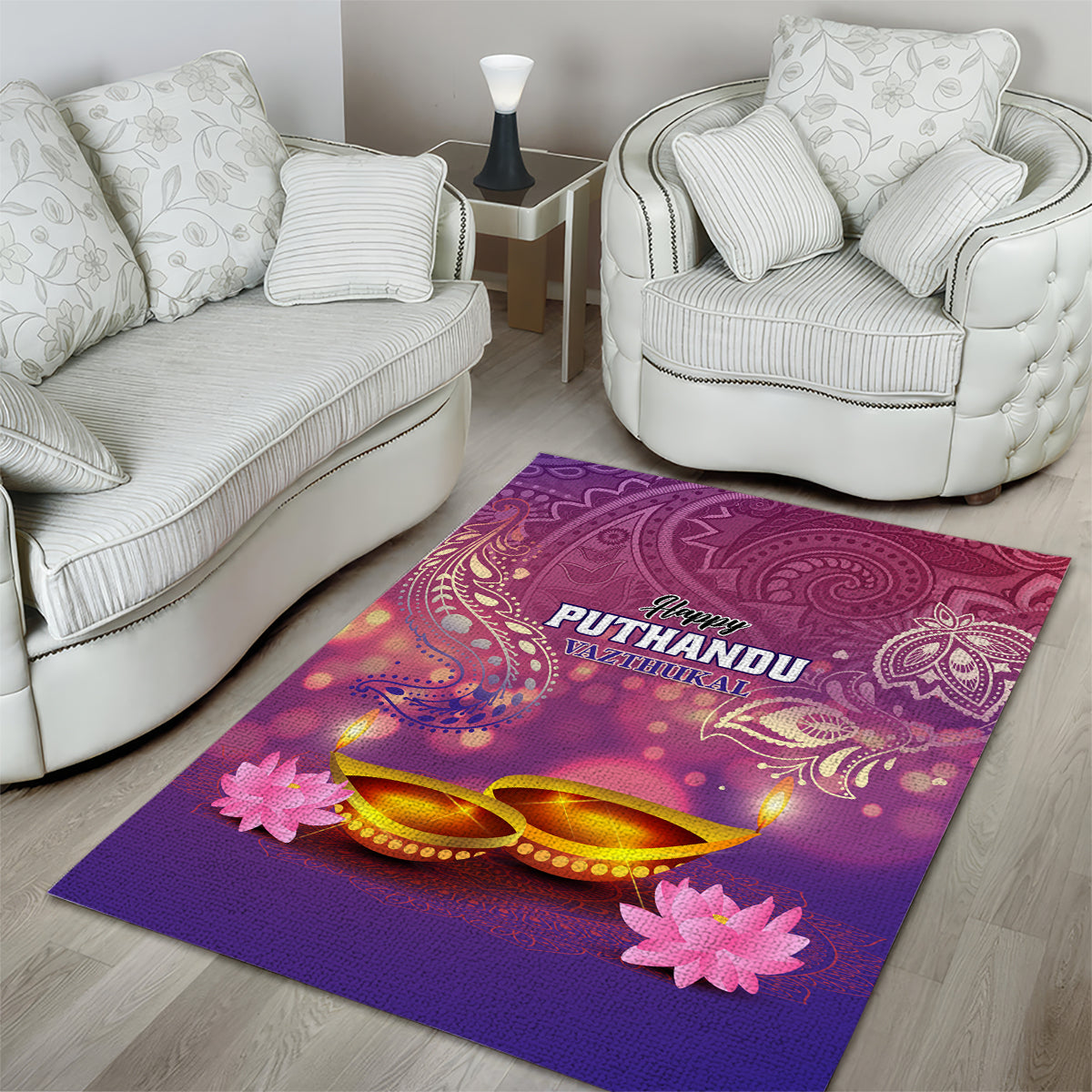 Puthandu Vazthukal 2024 Area Rug Happy Tamil New Year - Wonder Print Shop