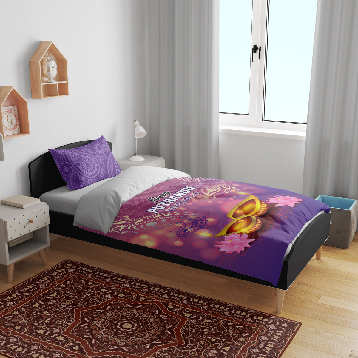 Puthandu Vazthukal 2024 Bedding Set Happy Tamil New Year - Wonder Print Shop