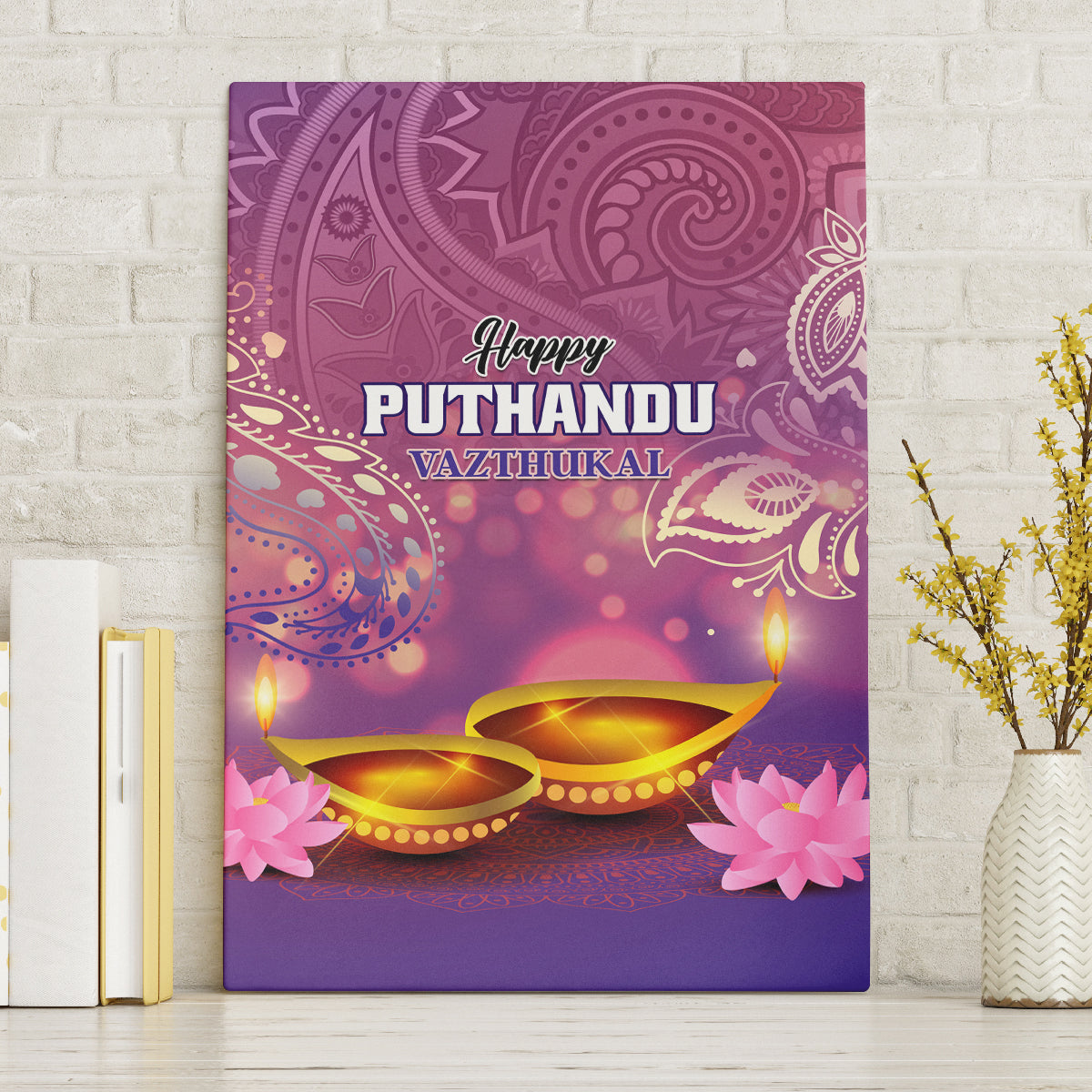 Puthandu Vazthukal 2024 Canvas Wall Art Happy Tamil New Year - Wonder Print Shop